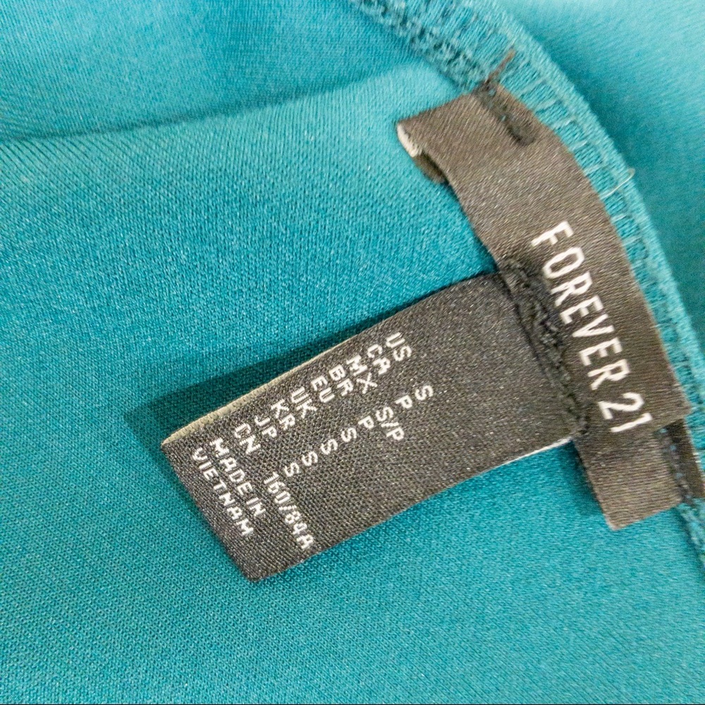 Forever 21 Dress Casual V Neck Teal Size Small - Picture 4 of 4